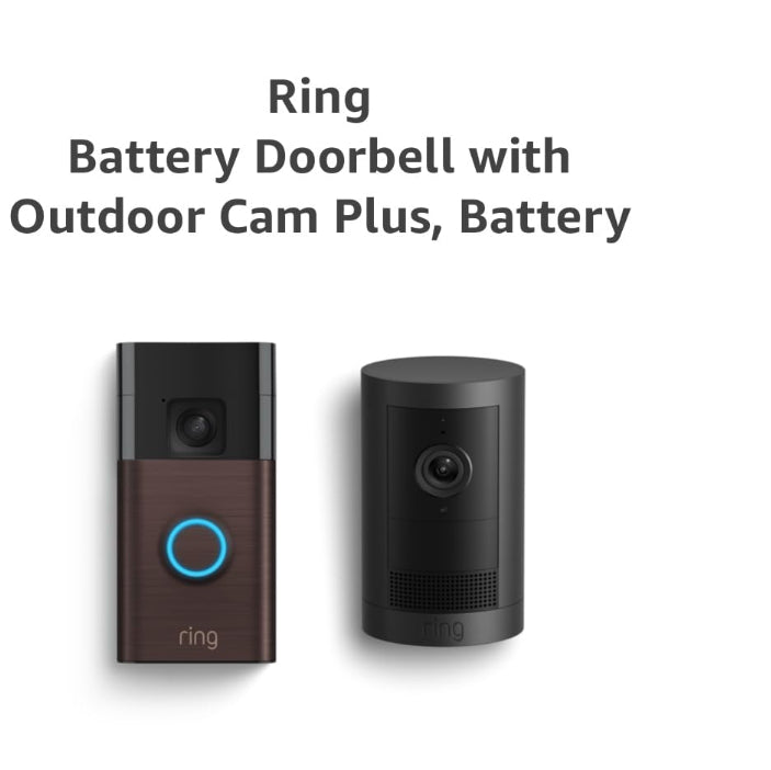 Ring Battery Doorbell, Venetian Bronze with All-new Ring Outdoor Cam Plus