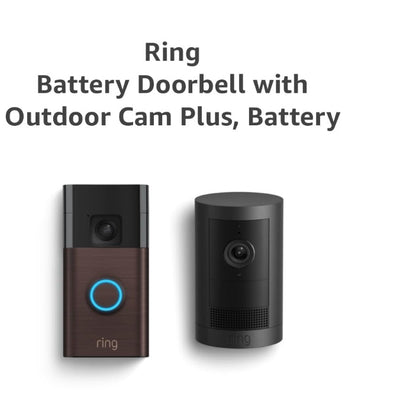 Ring Battery Doorbell, Venetian Bronze with All-new Ring Outdoor Cam Plus